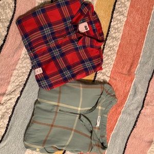 Sonoma flannels. In a set(both sell together) size- red:Large Blue:Medium